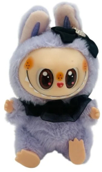 Animalut de plus lila tip breloc 12cm Baobao &ndash accesoriu moale si colorat pentru chei si genti 