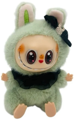 Animalut de plus verde tip breloc 12cm Baobao &ndash accesoriu moale si fresh pentru chei si genti 