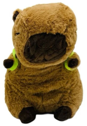 Capybara de plus 14cm Baobao cu rucsac &ndash jucarie moale si dragalasa pentru copii si cadou 