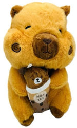 Capybara de plus Baobao 19cm cu frappe &ndash jucarie pufoasa si dragalasa pentru copii si cadou 
