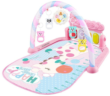 Centru de Activitati si Joaca INVINCIO Baby 4 in 1 Saltea Interactiva pentru Copii / Bebe cu Sunete Multifunctional Pian si Oglinda Detas