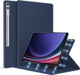 Husa Magnetica pentru Samsung Galaxy Tab S10+ Plus / S9+ Plus 12.4 Smart Cover cu Stand si suport S-Pen - Albastru Marin 