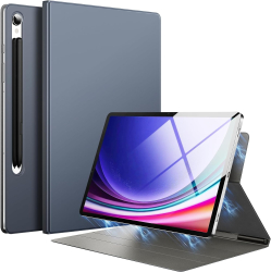 Husa Magnetica pentru Samsung Galaxy Tab S10+ Plus / S9+ Plus 12.4 Smart Cover cu Stand si suport S-Pen - Grey 