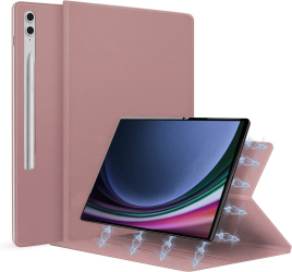Husa Magnetica pentru Samsung Galaxy Tab S10+ Plus / S9+ Plus 12.4 Smart Cover cu Stand si suport S-Pen - Rose Gold 