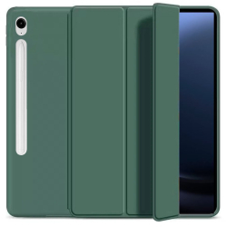 Husa Ultra Slim pentru Samsung Galaxy Tab S10 FE Plus 13.1 Silicon TPU Smart Cover cu Suport - Verde Marin 