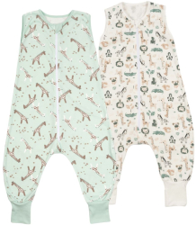 Set 2 saci dormit copii de vara din bumbac cu picioare 18-36 luni Kidizi Giraffe Safari 0.5 tog 