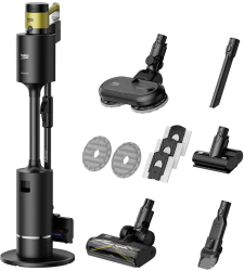 Aspirator vertical cu lavete mop integrate BEKO VRT97325VY 450 W 2 5 l autonomie max 60 min tub flexibil perie Turbo ideal par animal 