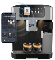 Espressor automat BEKO CaffeExperto CEG7348X 2l 1350W 19 bar 18 bauturi 13 setari de macinare GrindPro control din aplicatie aroma pe 