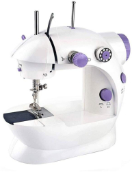 Mini Masina de Cusut EDAR Portabila Usor de Folosit Accesorii Incluse Doua Viteze de Coasere Alb/Mov