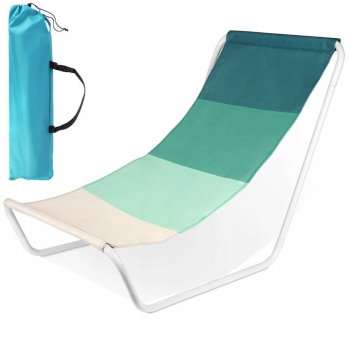 Scaun de plaja pliabil Zola tip sezlong cadru otel poliester greutate suportata 100 kg geanta depozitare 52 x 50 x 60 cm turcoaz 
