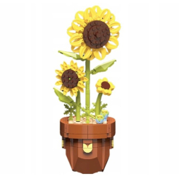Set de constructie pentru copii si adulti Zola Floarea soarelui in ghiveci 6 ani + 359 piese &lrm 28.4 x 11.3 cm 
