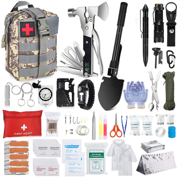 Set kit complet de supravietuire multifunctional Glowforhome trusa prim ajutor echipament de urgenta pentru drumetii camping calatorii 