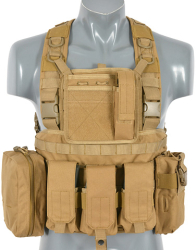 Vesta tactica airsoft Zola® fara spate reglabila cu buzunare multiple maro