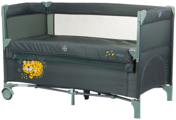 Patut pliabil Chipolino Relax pastel green cu laterala culisanta 