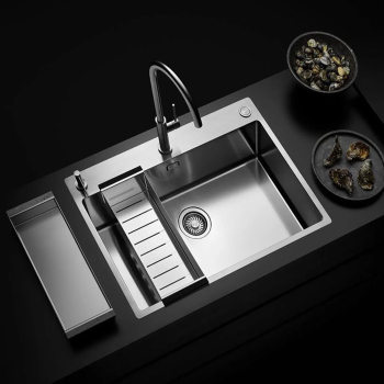 Chiuveta bucatarie inox CookingAid TASCA ASOLO AA65 cu montaj pe blat sau la nivelul blatului si accesorii montaj 