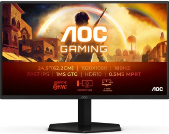 Monitor Gaming Fast IPS LED AOC 24.5" 25G42E Full HD 1920 x 1080 HDMI DisplayPort 180 Hz 1 ms Negru/Rosu
