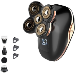 Aparat Ras Invincio Multifunctional 5 in 1 pentru fata cap si corp functie utilizare sub dus waterproof Negru Auriu 