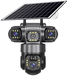 Camera de supraveghere cu panou solar MaGeCa 4G Cartela SIM 6MP Full HD 3 zone supravegheate simultan Detectarea miscarii Comunicare b 