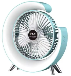 Ventilator USB silentios cu lumina LED 3 viteze de racire si rotatie de 180 grade Culoare - bleu