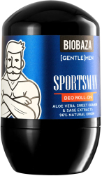 Deodorant roll-on cu aloe vera si extract de portocala dulce & salvie Sportsman BIOBAZA GENTLEMEN 50 ml 