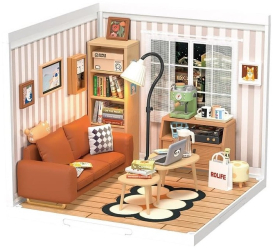 Puzzle 3D Minicasuta DIY Sufragerie cozy plastic Rolife 114 piese 