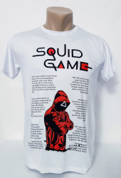 Tricou barbati alb squid game - XL 