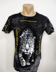 Tricou barbati imprimeu leopard - XL 