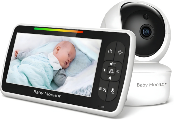 Baby Monitor BLEKSY® Monitorizare Video si Audio Pentru Bebelusi Raza 300 m Night Vision Zoom Cantece de Leagan 