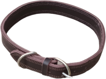 Zgarda din piele naturala pentru caini maro 70x3 cm 