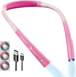 Lampa de citit pentru gat Flexibila si usoara Glocusent® incarcare USB LED Multifuntionala pentru lectura tricotat si reparatii Op 