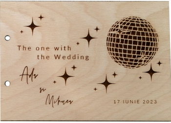 Album Foto GuestBook Nunta HH1641 Model Stele Personalizat din lemn 30 x 21 cm 