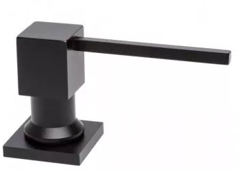Dispenser chiuveta bucatarie sapun lichid incastrabil finisaj negru model patrat 