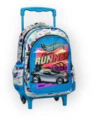 Ghiozdan troller cu Roti Hot Wheels Runner 30 x 25 x 15 cm Albastru Multicolor 