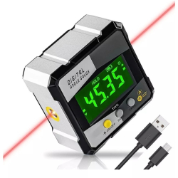 Inclinometru Digital Portabil cu Laser 4 Laturi Magnetice Multifunctional Afisaj LCD Aparat Masurat Unghiuri Rezistent la Socuri si Apa 