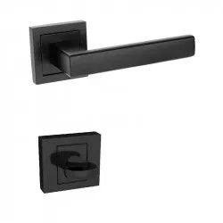 Set manere usa interior rozeta tip wc negru mat Kuchinox 