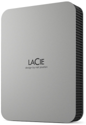 LACIE Mobile Drive HDD USB-C 4TB 2.5inch Moon Silver with USB-C cable 