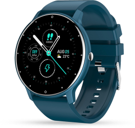 Ceas Smartwatch BIRAI Android/iOS Full Touch 1.28 Apeluri Notificari Monitorizare Somn Ritm Cardiac Fitness Pedometru Impermeabil Albastru 