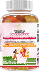 Vitamin D3 2000 IU + Vitamin K2 90 mcg fara zahar vegan Gummy TooMax 45 jeleuri gumate 