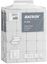 Prosoape pliate V-fold 2 straturi 23x22.4 cm alb 200 foi Katrin - bax 20 pachete 