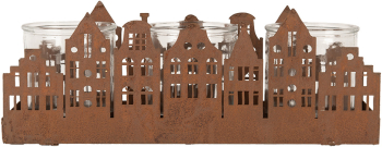 Candela Casute metal maro 30x9x11 cm 