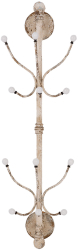 Cuier perete fier bej vintage ceramica alba 28x22x100 cm 