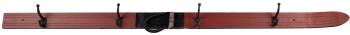 Cuier perete lemn rosu metal negru 172x8x12 cm 