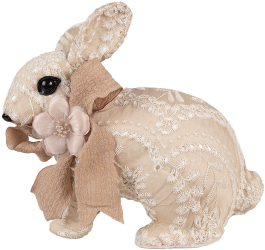 Figurina Iepuras Paste textil bej 26x15x23 cm 