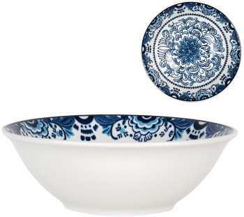 Set 3 boluri ceramica alba albastra 16x5 cm 350 ml 