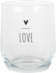 Set 6 pahare sticla transparenta neagra Love Ø 8x9 cm / 300 ml 