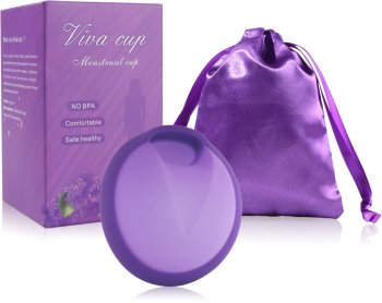 Disc menstrual din silicon medicinal Marimea L ecologic reutilizabil confortabil cu inel pentru prevenirea scurgerii Capacitate 45ml 