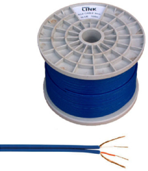 Rola cablu audio 2RCA albastru 3mm 
