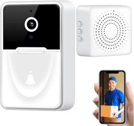 Sonerie cu Interfon Video Smart Wireless fara fir VisionHub® Camera Video 1080P HD cu Vedere nocturna Impermeabila IP65 convorbire in 
