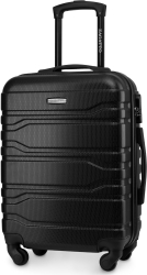 Troler cabina avion Zagatto® Negru 55x40x20 cm Marime S Compatibil Ryanair Wizz Air Maner telescopic din aluminiu 4 roti 360 Ca 