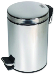 Cos De Gunoi Capacitate 12l Inox Pedala Pentru Ridicarea Capacului Maner Pentru Transport Argintiu 